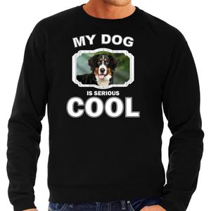 Berner sennen honden trui / sweater my dog is serious cool zwart - heren - Berner sennens liefhebber cadeau sweaters