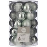 34x Kunststof kerstballen mint 4 cm - Pakket met mint groene kerstballen 4 cm - Kerstboomversiering/kerstversiering