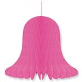 4x Fuchsia decoratie klokken/kerstklokken lampionnen 20 cm - feestversiering/kerstversiering