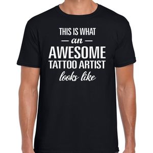 Awesome Tattoo artist / geweldige tattoo artiest cadeau t-shirt zwart - heren -  kado / verjaardag / beroep cadeau shirt