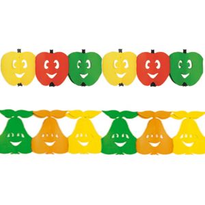 Bellatio Decorations - Gezond Fruit thema versiering thema slingers appel/peer - 3 meter per stuk