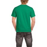 Set van 3x stuks groene katoenen t-shirts voor heren 100% katoen - zware 200 grams kwaliteit - Basic shirts, maat: M (38/50)
