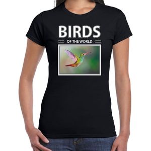 Dieren foto t-shirt Kolibrie - zwart - dames - birds of the world - cadeau shirt Kolibries liefhebber