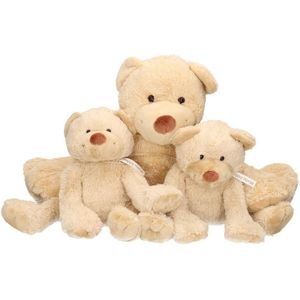 3x Pluche mama en kind Boogy knuffelberen 35 en 24 cm knuffels speelgoed set - Happy Horse -  Beren bosdieren knuffels - Teddybeer speelgoed voor kinderen - Baby geboorte kraamcadeaus