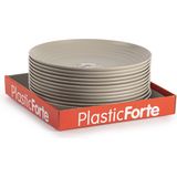 PlasticForte Rond diner bord/camping bord - Dia 25 cm - beige - kunststof - onbreekbaar