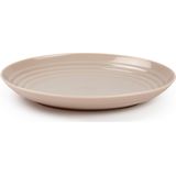 PlasticForte Rond diner bord/camping bord - Dia 25 cm - beige - kunststof - onbreekbaar