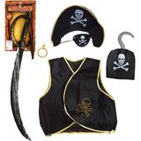 Kinderen speelgoed verkleed feest set in Piraten stijl thema 6-delig - wapens/accessoires