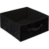 Set van 2x stuks opbergmand/kastmand 14 liter zwart polyester 31 x 31 x 15 cm - Opbergboxen - Vakkenkast manden