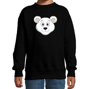 Cartoon ijsbeer trui zwart voor jongens en meisjes - Kinderkleding / dieren sweaters kinderen
