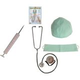 Dokter/Chirurg ziekenhuis verkleed set - accessoires 5-delig - kunststof - feestkleding
