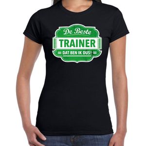 Cadeau t-shirt voor de beste trainer voor dames - zwart met groen - trainers - kado shirt / kleding - moederdag / collega