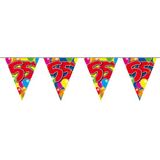 Folat - Verjaardag 55 jaar feest thema set 50x ballonnen en 2x leeftijd print vlaggenlijnen