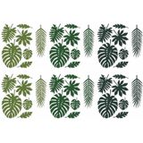 2x pakjes hawaii decoratie palmboom bladeren van 21 stuks - Feestartikelen en wand versieringen