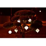 IKO verlichte kerstbal kunststof - 2x - goud - aan draad - D12 cm - led lampjes - warm wit