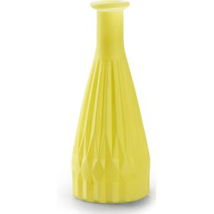Jodeco Bloemenvaas Patty - mat geel - glas - D8,5 x H21 cm - fles vaas