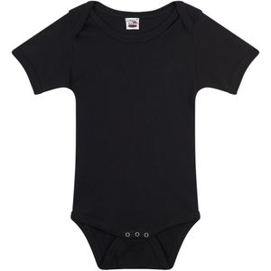 Basic rompertje zwart voor babys - katoen - 240 grams - basic zwarte baby rompers / kleding