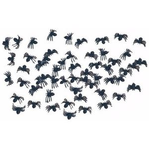 150x stuks horror decoratie spinnen 2 cm - Halloween spinnetjes versiering