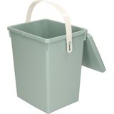 Excellent Houseware Gft afvalbakje voor aanrecht - 5,5L - klein - mintgroen - afsluitbaar - compostbakje