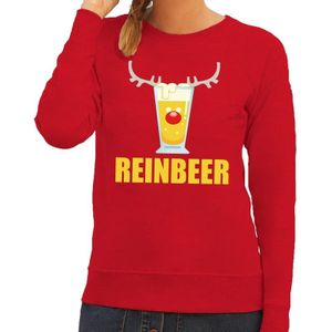 Foute kersttrui / sweater Reinbeer rood voor dames - Kersttruien