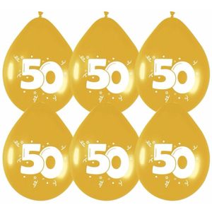 36x stuks gouden ballonnen 50 jaar leeftijd versieringen feestartikelen