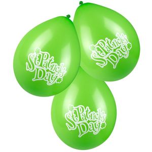 6x stuks groene St. Patricks Day thema ballonnen 25 cm - Ierland/Shamrock