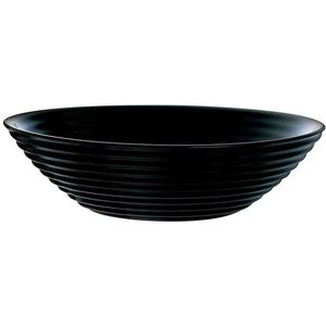 Salade schaal/slakom van zwart glas 27 cm - Schalen en kommen - Keuken accessoires