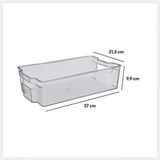 5Five Koelkast/keuken organizer mand/bak - 3x - transparant - kunststof - L37 x B21 x H10 cm - groente/fruit lade - 8 liter