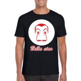 Zwart Salvador Dali t-shirt maat M- met La Casa de Papel masker voor heren - kostuum