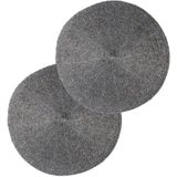 Set van 4x stuks placemats kralen grijs - 35 cm - Onderleggers