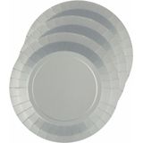 Santex Feest/verjaardag borden set - 40x stuks - zilver - 17 cm en 22 cm