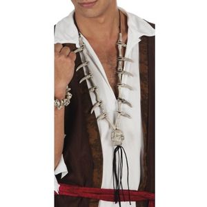 Piraten / kannibalen ketting met schedel en botten - Halloween verkleed accessoires