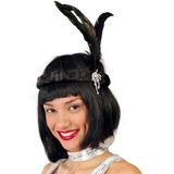 4x stuks zwarte Charleston twenties hoofdband voor dames - Carnaval verkleed spullen