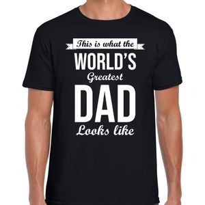 Worlds greatest dad cadeau t-shirt zwart voor heren - vaderdag / verjaardag kado shirt