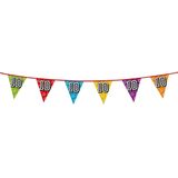 3x stuks vlaggenlijnen met glitters 10 jaar thema feestartikelen - Verjaardag versieringen - 8 meter - Plastic