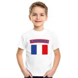 Frankrijk t-shirt met Franse vlag wit kinderen