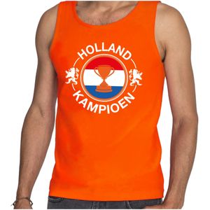 Oranje fan tanktop voor heren - Holland kampioen met beker - Nederland supporter - EK/ WK kleding / outfit
