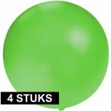4x Grote ballonnen 60 cm groen - Geschikt voor lucht of helium - Feest/Verjaardag artikelen