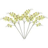 Mica Decorations Kunstbloemen boeket Orchidee - 5 stelen - lichtgeel - 75 cm - Kunst zijdebloemen