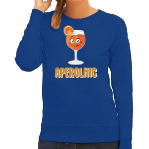 Bellatio Decorations Apres ski sweater voor dames - aperolhic - blauw - aperol spritz - wintersport