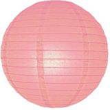 12x Luxe bol lampionnen roze 25 cm - Feestversiering/decoratie