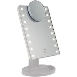 Spiegel op standaard met LED verlichting 28 x 20 cm