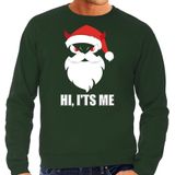 Devil Santa Kerstsweater / Kerst trui hi its me groen voor heren - Kerstkleding / Christmas outfit