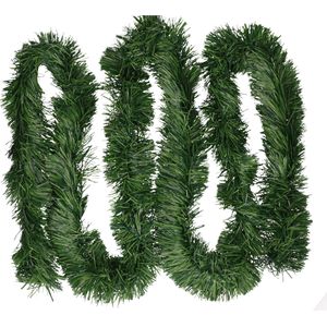 3x Groene kerst decoratie dennenslinger 270 cm - Kerstversiering - Kerstdecoratie