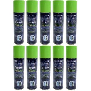 10x Glow in the dark sneeuw spray 150 ml - Spuitsneeuw - Frostspray - Sneeuwspray - Kerstdecoratie