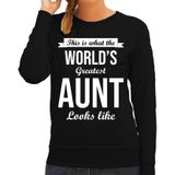 Worlds greatest aunt / tante cadeau sweater zwart voor dames - verjaardag / kado trui voor tantes