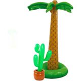 Set van 2x stuks - Tropische/hawaii feestversiering opblaasbaar palmbomen/cactus - Voor fun en thema party