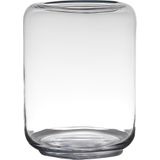 Set van 2x stuks transparante grote luxe vaas/vazen van glas 30 x 23 cm - Bloemen/boeketten vaas voor binnen gebruik