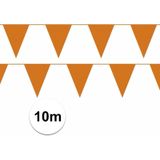 Witte/Oranje feest punt vlaggetjes pakket - 120 meter -slingers / vlaggenlijn