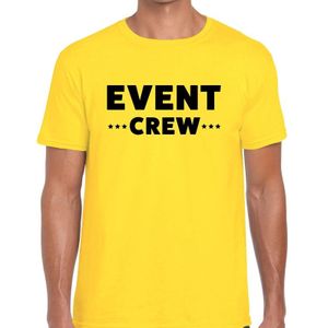 Event crew tekst t-shirt geel heren - evenementen staff / personeel shirt