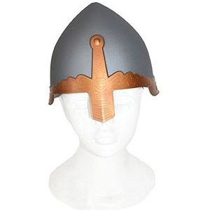 Grijze ridder verkleed soldaten helm voor volwassenen van plastic